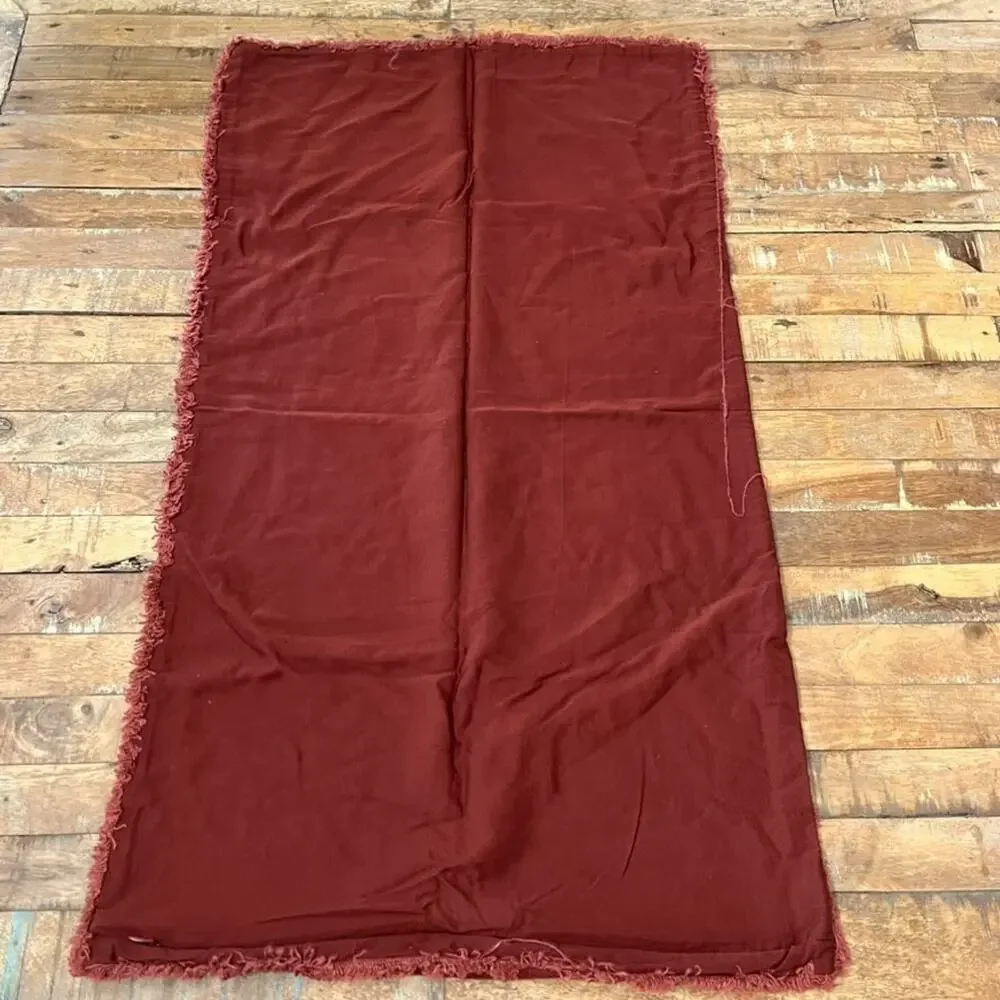 CASALUNA Linen Blend King Pillow Sham Burnt Orange Raw Edge